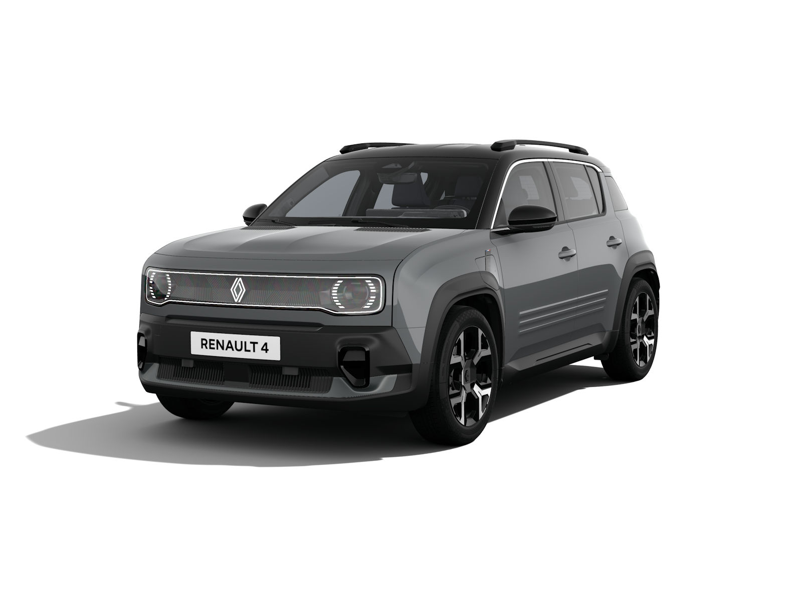 Renault R4 E-Tech electric – gris urbain avec toit noir
