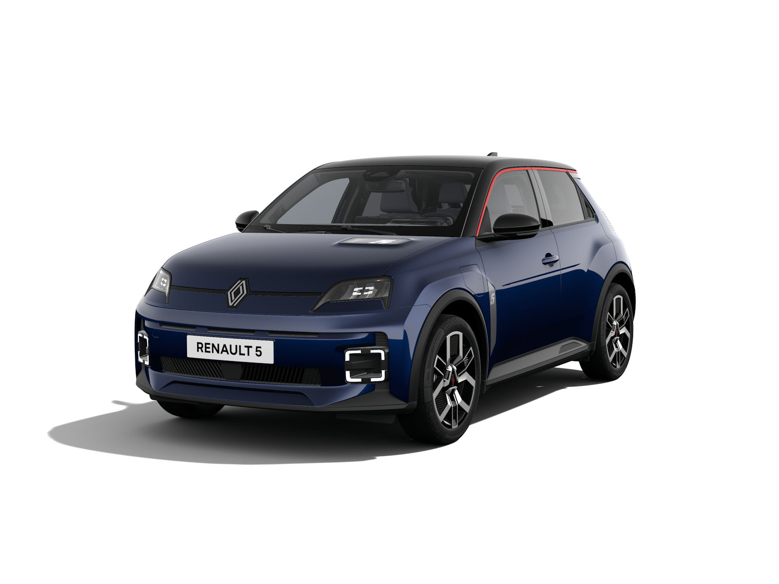 Renault R5 E-Tech electric – bleu nocturne avec toit en noir &eacute;toile